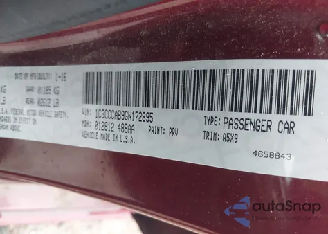 2016 Chrysler 200 Limited z USA, uszkodzony, nr VIN 1C3CCCAB9GN172695